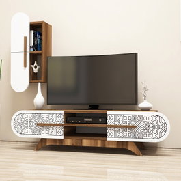 Hanah Home Defne - Mueble de TV Nogal y Blanco